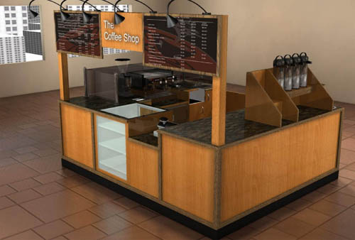 thiết kế kiosk đồ ăn đồ uống 